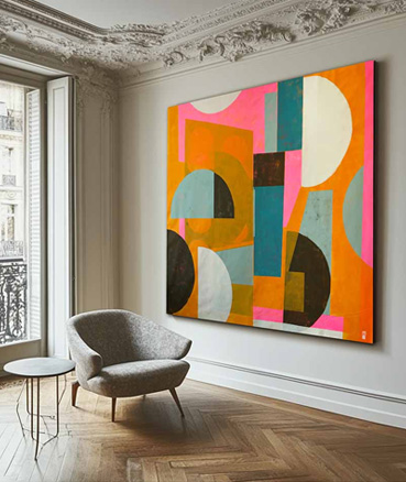 groot abstract schilderij woonkamer