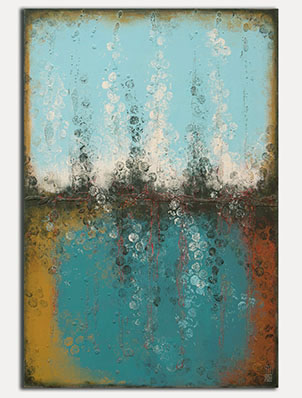 Boiling Bubbles Original - abstract schilderij van Ronald Hunter