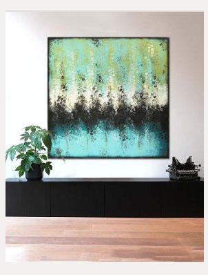 Boiling Bubbles Square XL - abstract schilderij van Ronald Hunter