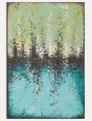 Boiling bubbles turquoise - abstract schilderij van Ronald Hunter