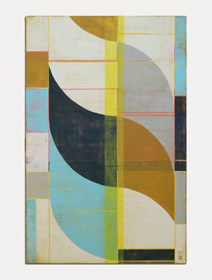 Circle in Circle fresh - abstract schilderij van Ronald Hunter