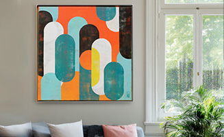 Collectie abstracte schilderijen van Ronald Hunter