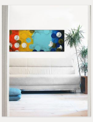 Color Circle Line - abstract schilderij van Ronald Hunter