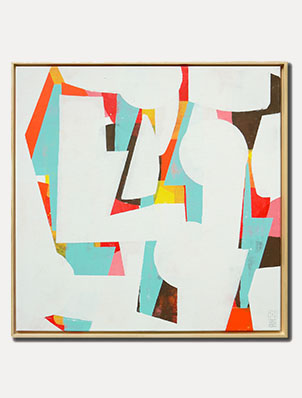Fractured colorful - abstract schilderij van Ronald Hunter