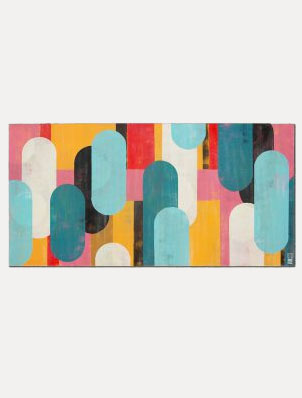 Traffic Pink Landscape - abstract schilderij van Ronald Hunter