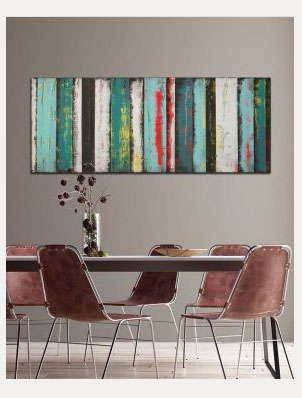 Turquoise Panels - abstract schilderij van Ronald Hunter