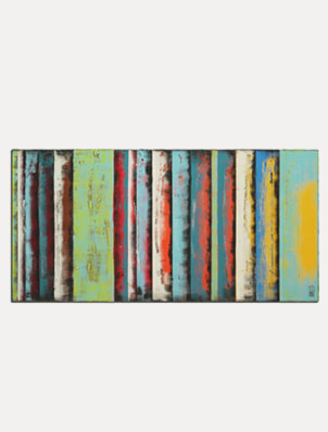 Yellow panels high - abstract schilderij van Ronald Hunter
