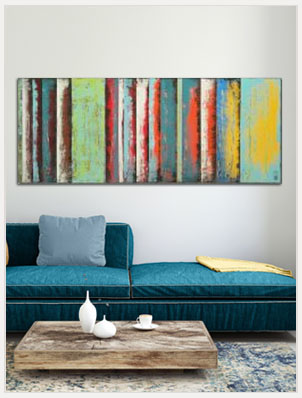 Yellow panels - abstract schilderij van Ronald Hunter
