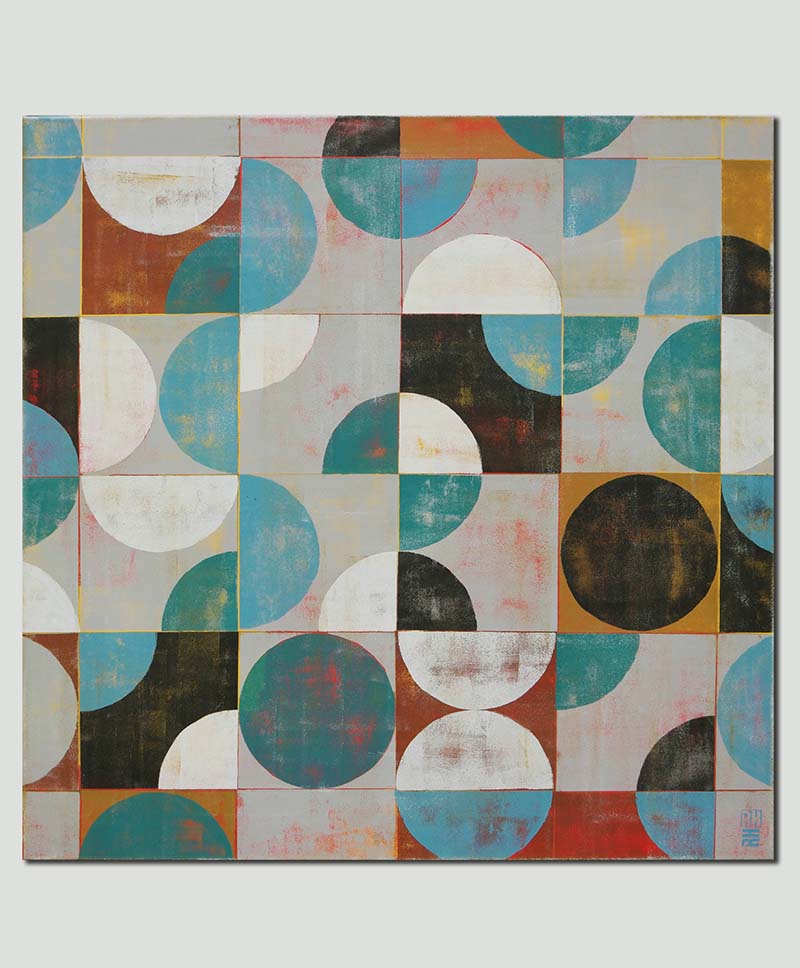 geometrisch schilderij - Traffic grey