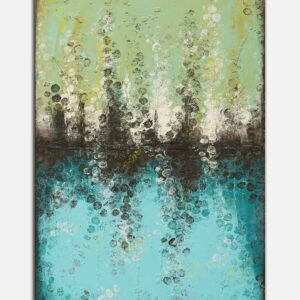 Blauw schilderij - Boiling bubbles turquoise