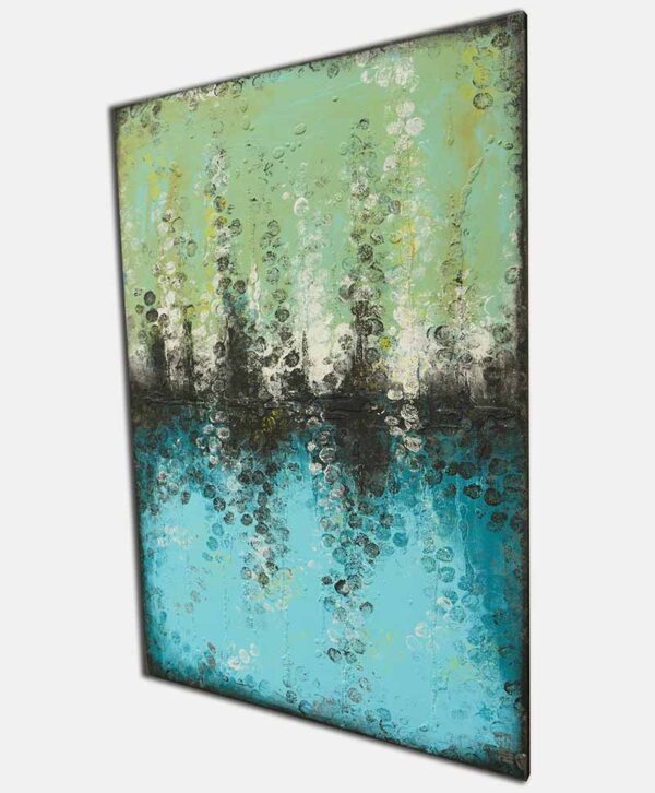 Blauw schilderij - Boiling bubbles turquoise