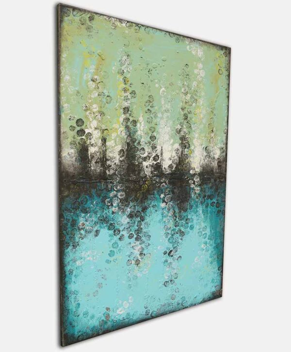 Blauw schilderij - Boiling bubbles turquoise