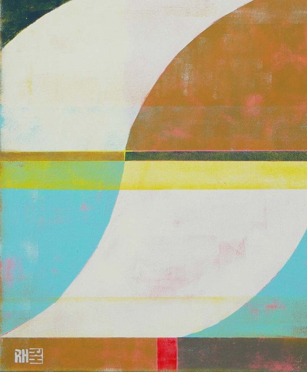 Grafisch schilderij met cirkel vormen - Circle in Circle Turquoise 70