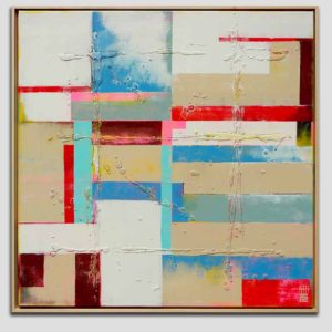 Untitled Red & Sand - abstract schilderij