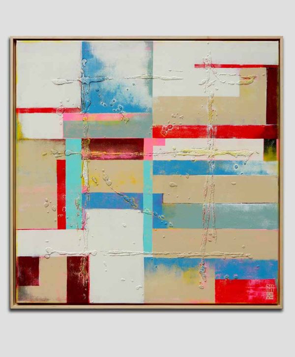 Untitled Red & Sand - abstract schilderij