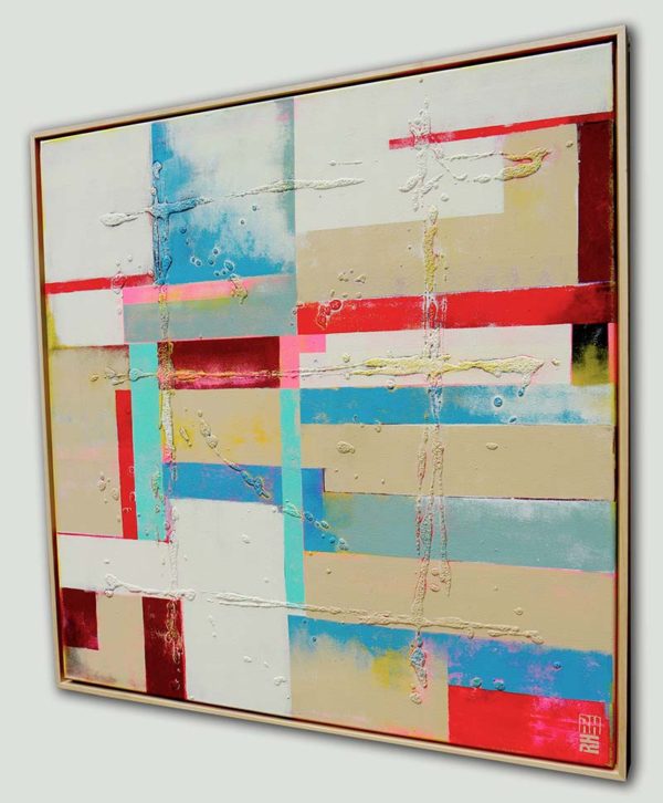 Untitled Red & Sand - abstract schilderij