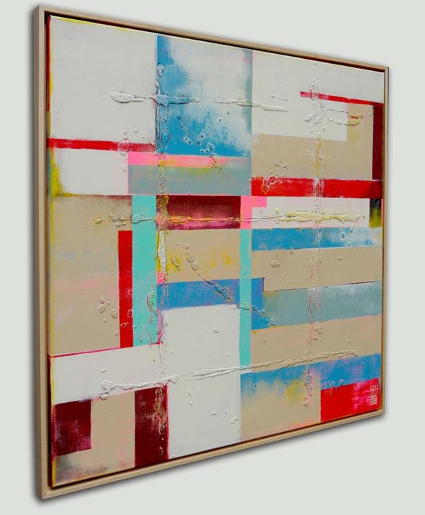 Untitled Red & Sand - abstract schilderij