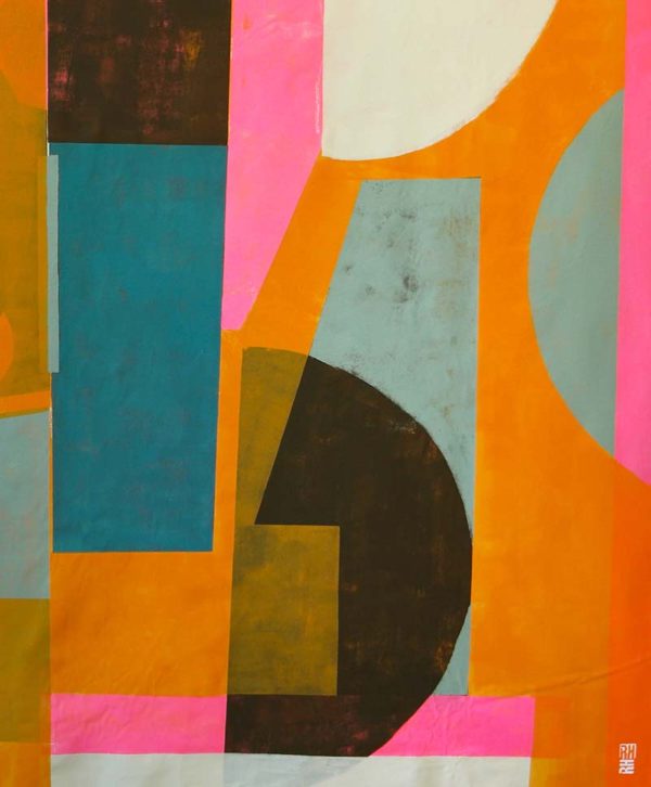 Fractured BiG Orange - groot schilderij in oranje