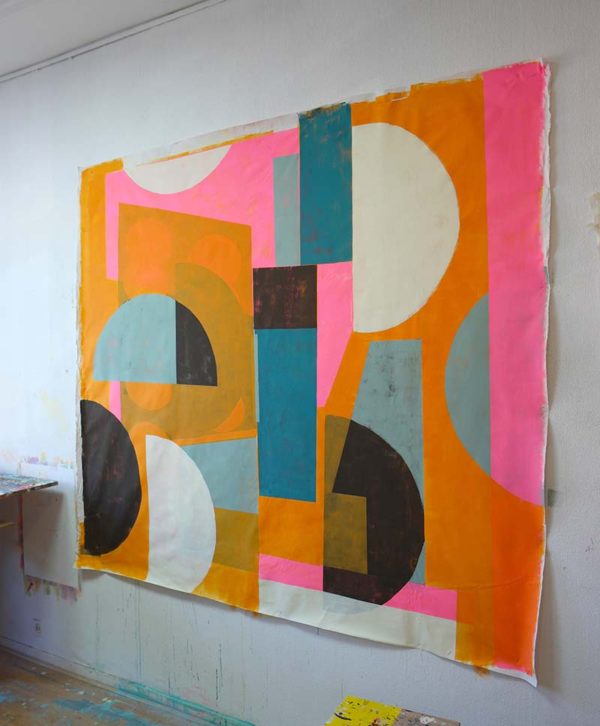 Fractured BiG Orange - groot schilderij in oranje