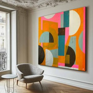 Fractured BiG Orange - groot schilderij in oranje