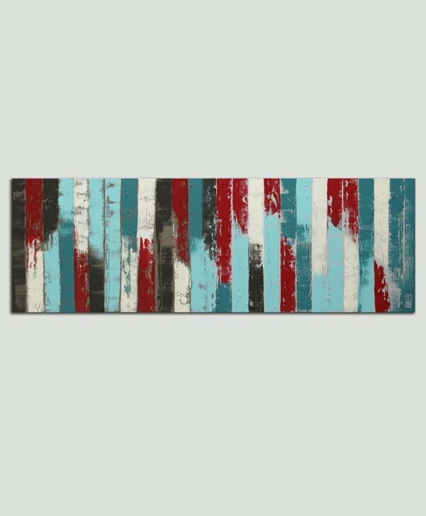 blauw kunstwerk - Blue paneled landscape