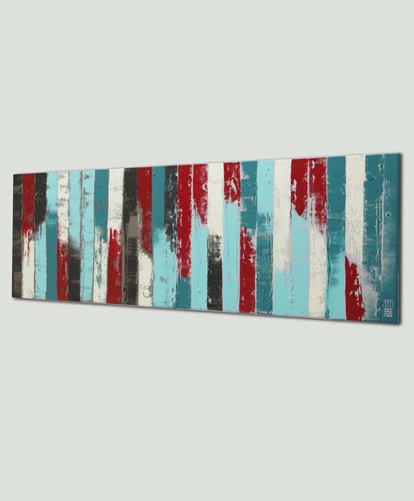 blauw kunstwerk - Blue paneled landscape