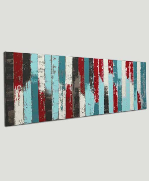 blauw kunstwerk - Blue paneled landscape