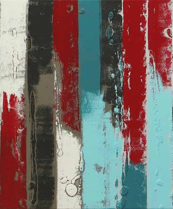 blauw kunstwerk - Blue paneled landscape