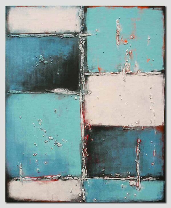Blauw schilderij - Abstract Lots