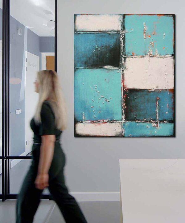 Blauw schilderij - Abstract Lots