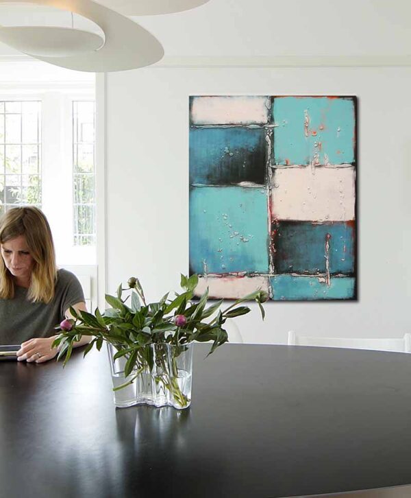 Blauw schilderij - Abstract Lots