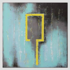 My Yellow city square - abstract schilderij