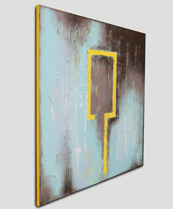 My Yellow city square - abstract schilderij