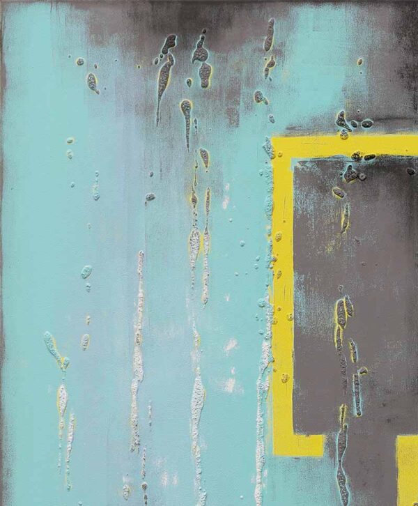 My Yellow city square - abstract schilderij