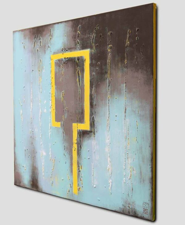 My Yellow city square - abstract schilderij
