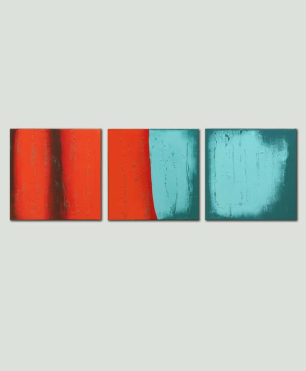 Oranje schilderij - stream orange & blue