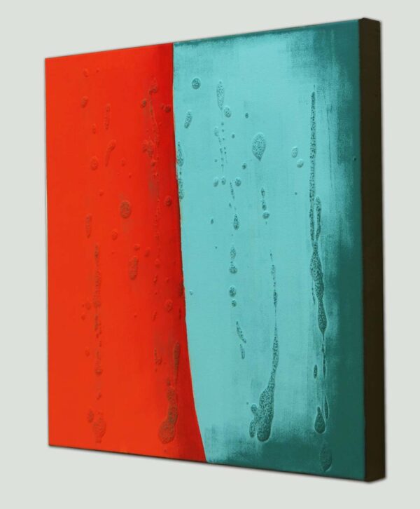 Oranje schilderij - stream orange & blue