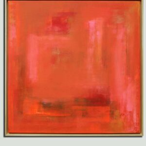 Untitled in Orange en pink - schilderij