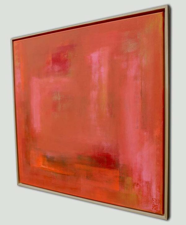 Untitled in Orange en pink - schilderij