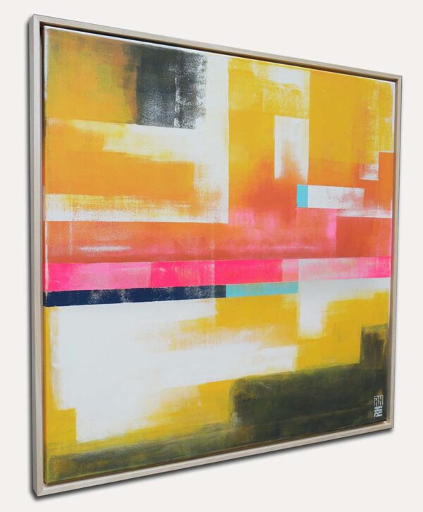 Geel schilderij - Untitled in Yellow striped