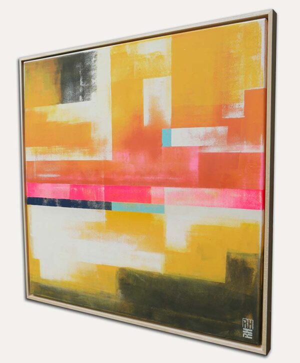 Geel schilderij - Untitled in Yellow striped