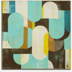 traffic turquoise schilderij in blauw