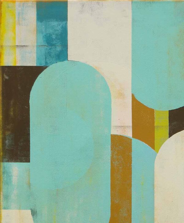 traffic turquoise schilderij in blauw