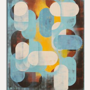Geel blauw schilderij- Layer player Traffic