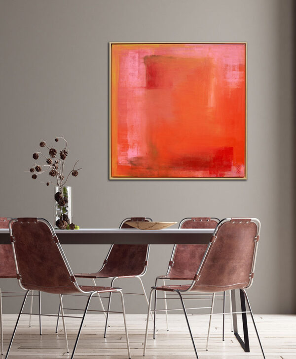 roze oranje minimalistisch schilderij