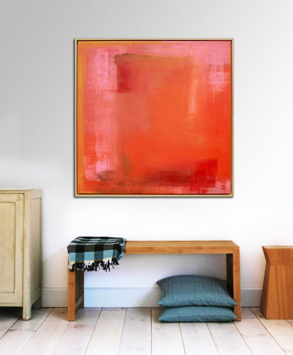 roze oranje minimalistisch schilderij