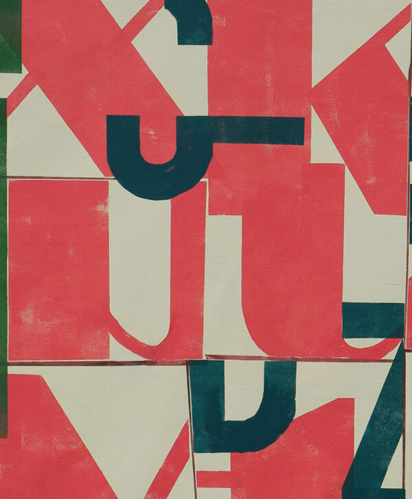 Typografisch schilderij in rood
