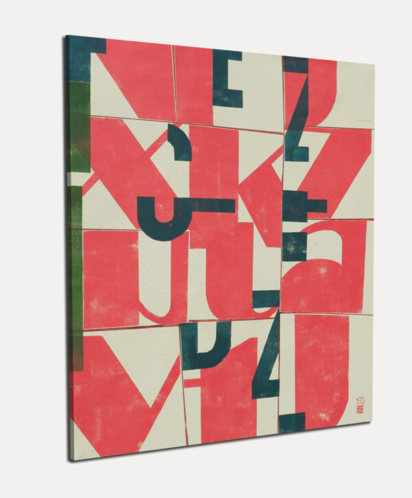 Typografisch schilderij in rood