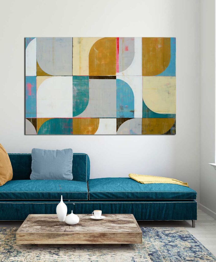 Geometrisch schilderij - zachte kleuren