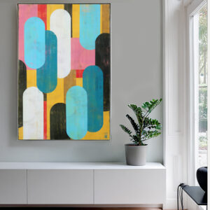 abstract schilderij kopen - Traffic Pink Vertical